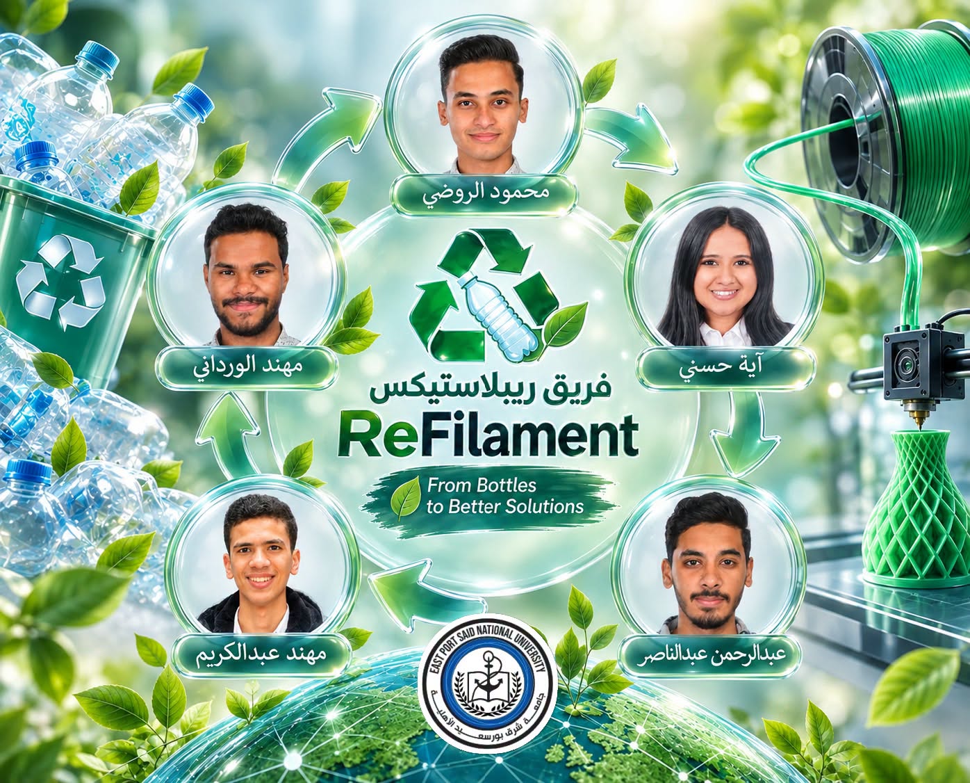 ريبلاستيكس-جامعة شرق بورسعيد الأهلية تدعم الابتكار الطلابي في مجال الاستدامة وإدارة المخلفات