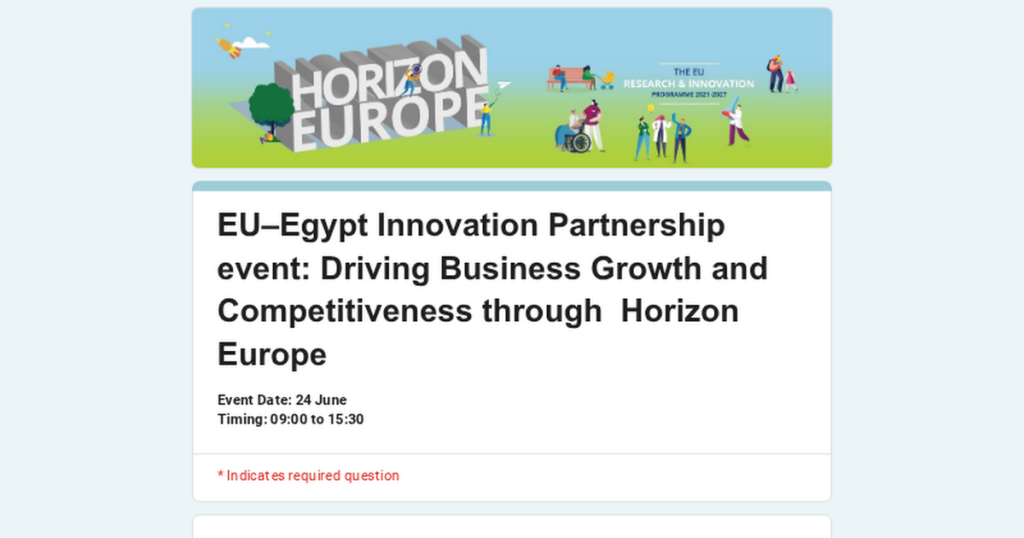 فعالية الشراكة الأوروبية المصرية للابتكار وبرنامج Horizon Europe